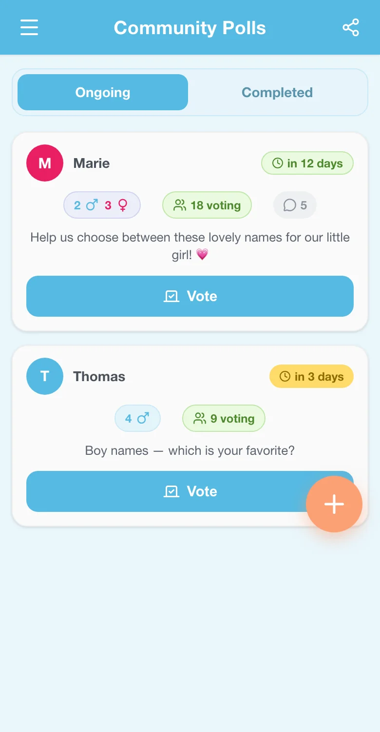Explorando y buscando encuestas de nombres en la comunidad